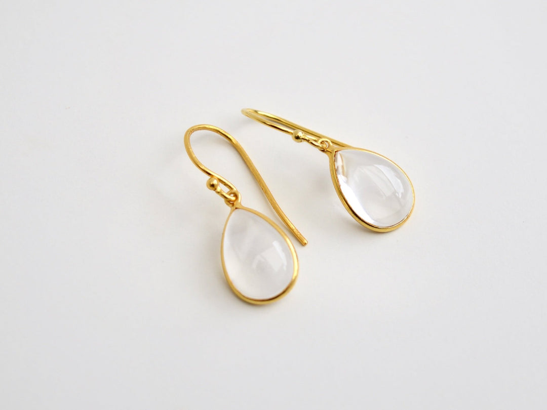 Big Gem Drops: Bergkristall Ohrhänger | vergoldet, rosévergoldet, silber