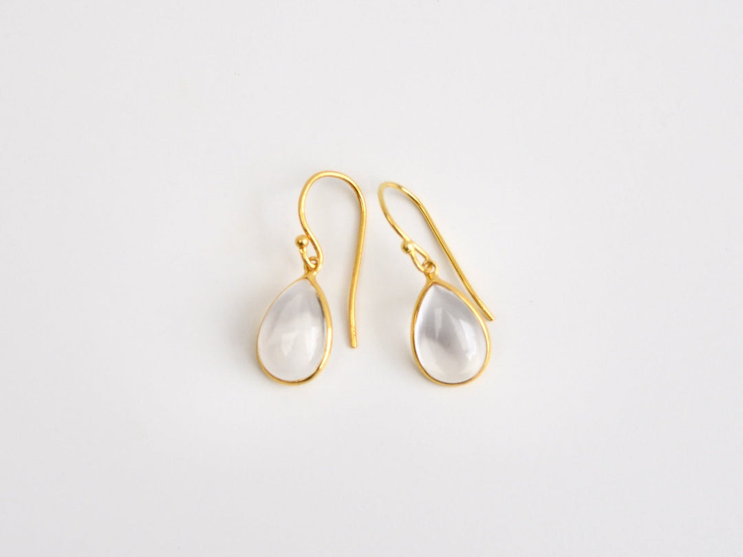 Big Gem Drops: Bergkristall Ohrhänger | vergoldet, rosévergoldet, silber