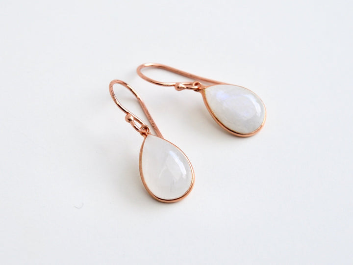 Big Gem Drops: Mondstein Ohrhänger | vergoldet, rosévergoldet, silber
