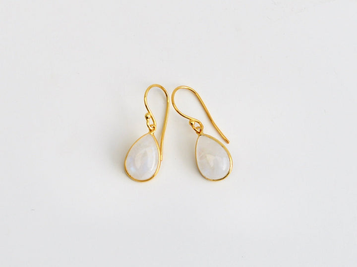 Big Gem Drops: Mondstein Ohrhänger | vergoldet, rosévergoldet, silber