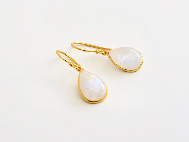 Big Gem Drops: Mondstein Ohrhänger | vergoldet, rosévergoldet, silber