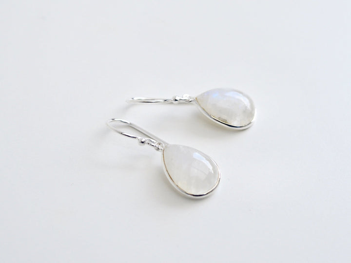 Big Gem Drops: Mondstein Ohrhänger | vergoldet, rosévergoldet, silber