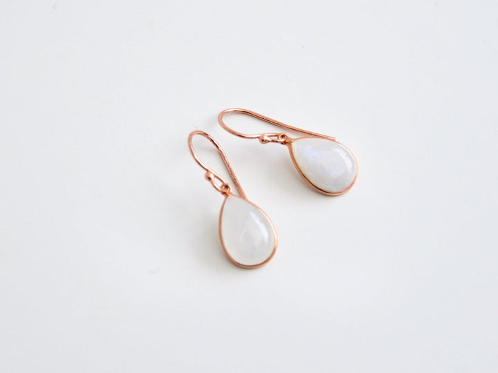 Big Gem Drops: Mondstein Ohrhänger | vergoldet, rosévergoldet, silber