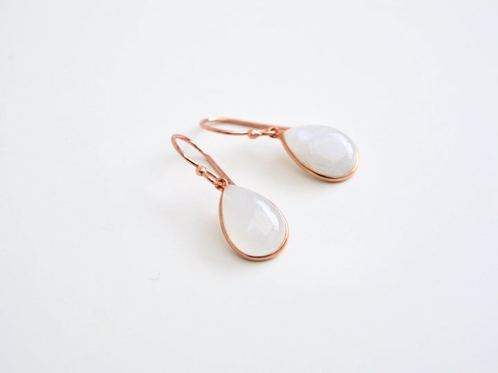 Big Gem Drops: Mondstein Ohrhänger | vergoldet, rosévergoldet, silber