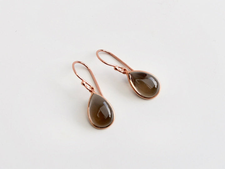 Big Gem Drops: Rauchquarz Ohrhänger | vergoldet, rosévergoldet, silber