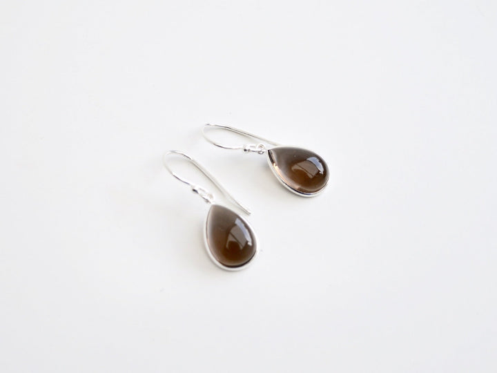 Big Gem Drops: Rauchquarz Ohrhänger | vergoldet, rosévergoldet, silber