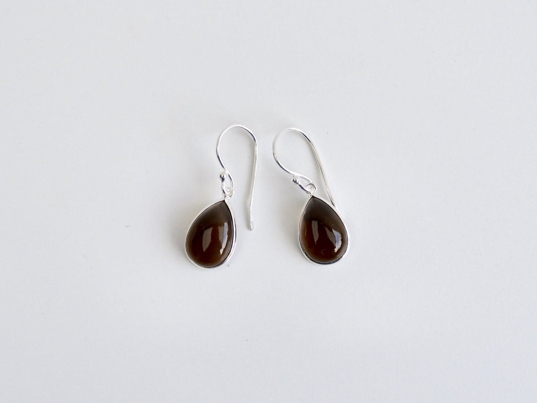 Big Gem Drops: Rauchquarz Ohrhänger | vergoldet, rosévergoldet, silber