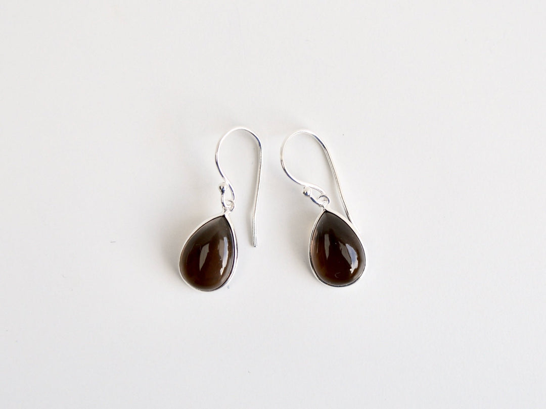 Big Gem Drops: Rauchquarz Ohrhänger | vergoldet, rosévergoldet, silber