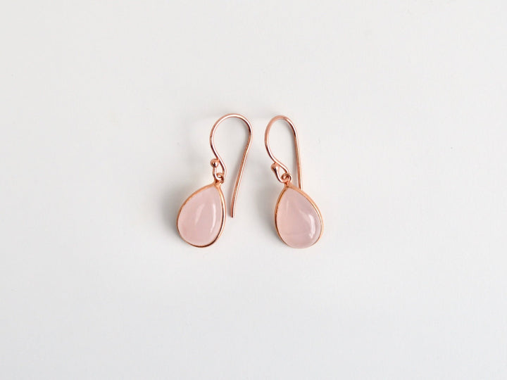 Big Gem Drops: Rosenquarz Ohrhänger | vergoldet, rosévergoldet, silber