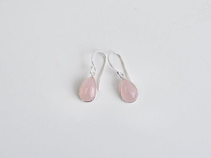 Big Gem Drops: Rosenquarz Ohrhänger | vergoldet, rosévergoldet, silber