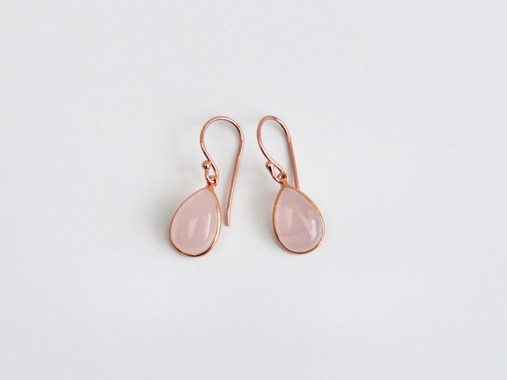 Big Gem Drops: Rosenquarz Ohrhänger | vergoldet, rosévergoldet, silber