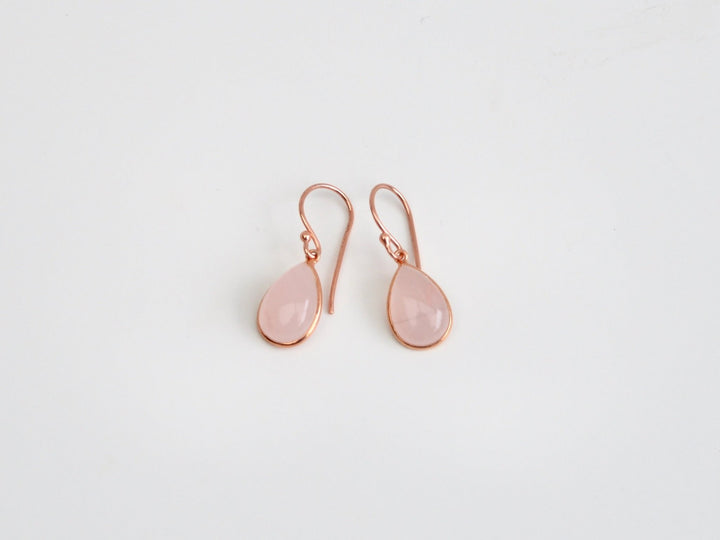 Big Gem Drops: Rosenquarz Ohrhänger | vergoldet, rosévergoldet, silber
