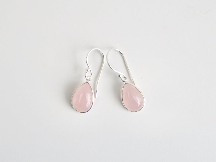 Big Gem Drops: Rosenquarz Ohrhänger | vergoldet, rosévergoldet, silber