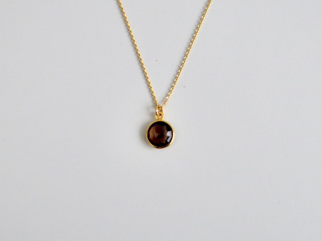 Delicate Dots: Rauchquarz Kette 8mm | vergoldet, rosévergoldet, silber