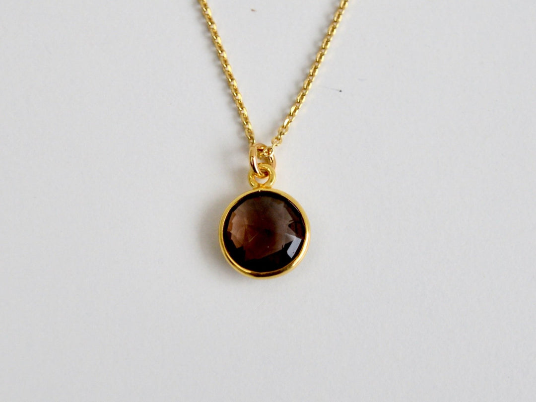 Delicate Dots: Rauchquarz Kette 8mm | vergoldet, rosévergoldet, silber