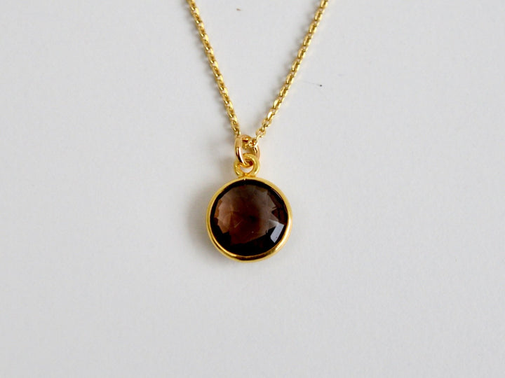 Delicate Dots: Rauchquarz Kette 8mm | vergoldet, rosévergoldet, silber
