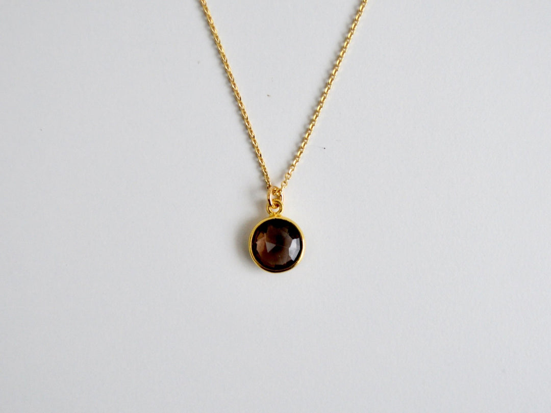 Delicate Dots: Rauchquarz Kette 8mm | vergoldet, rosévergoldet, silber