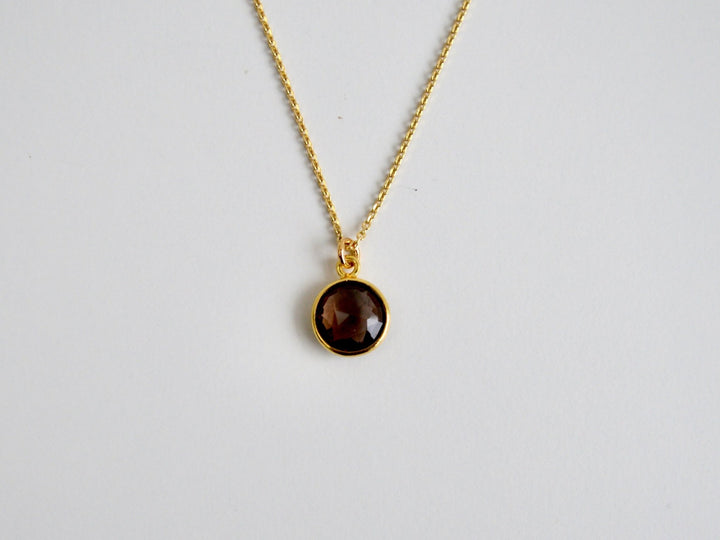 Delicate Dots: Rauchquarz Kette 8mm | vergoldet, rosévergoldet, silber