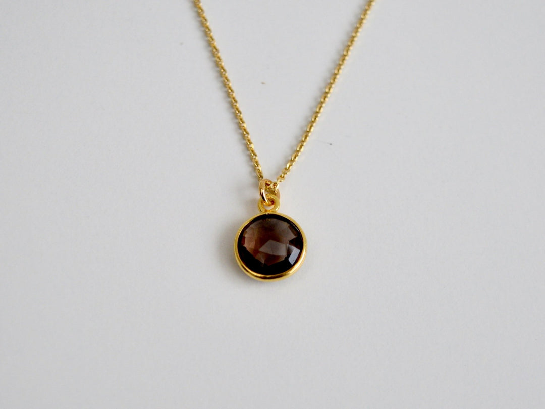 Delicate Dots: Rauchquarz Kette 8mm | vergoldet, rosévergoldet, silber