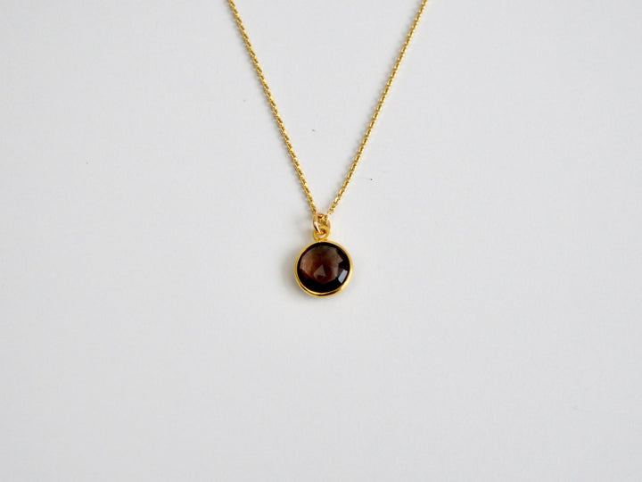 Delicate Dots: Rauchquarz Kette 8mm | vergoldet, rosévergoldet, silber
