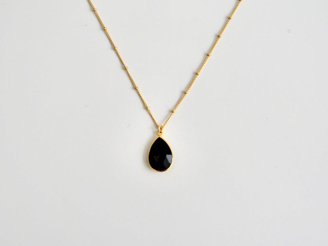 Delicate Drops: Satellite Kette Black Onyx | vergoldet, rosévergoldet, silber