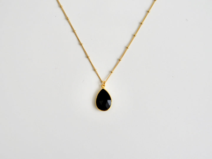 Delicate Drops: Satellite Kette Black Onyx | vergoldet, rosévergoldet, silber