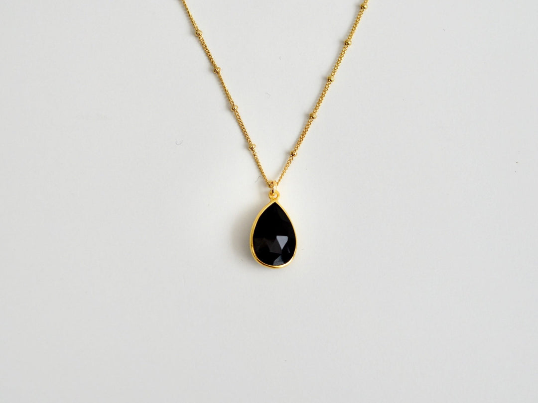 Delicate Drops: Satellite Kette Black Onyx | vergoldet, rosévergoldet, silber