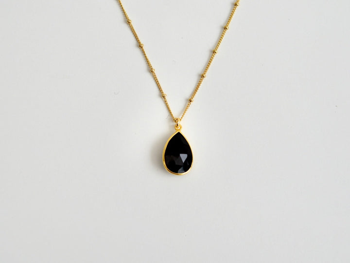 Delicate Drops: Satellite Kette Black Onyx | vergoldet, rosévergoldet, silber