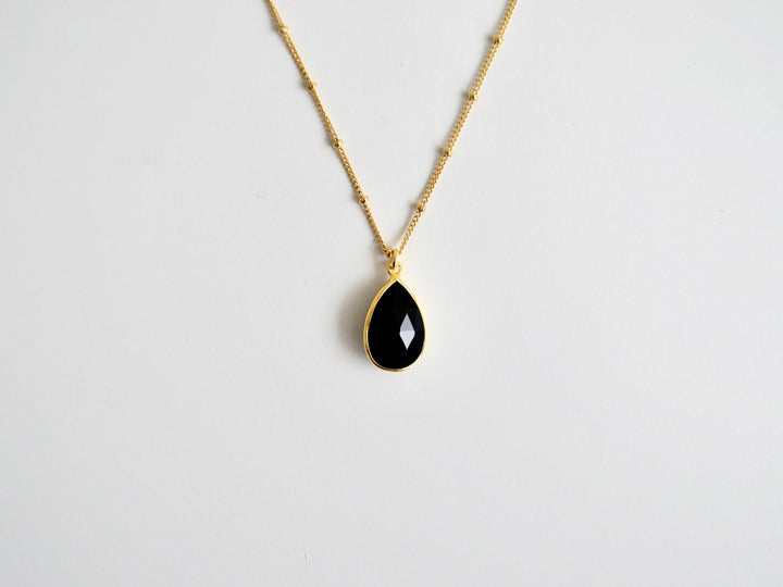 Delicate Drops: Satellite Kette Black Onyx | vergoldet, rosévergoldet, silber