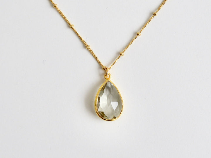 Delicate Drops: Satellite Kette Prasiolith | vergoldet, rosévergoldet, silber