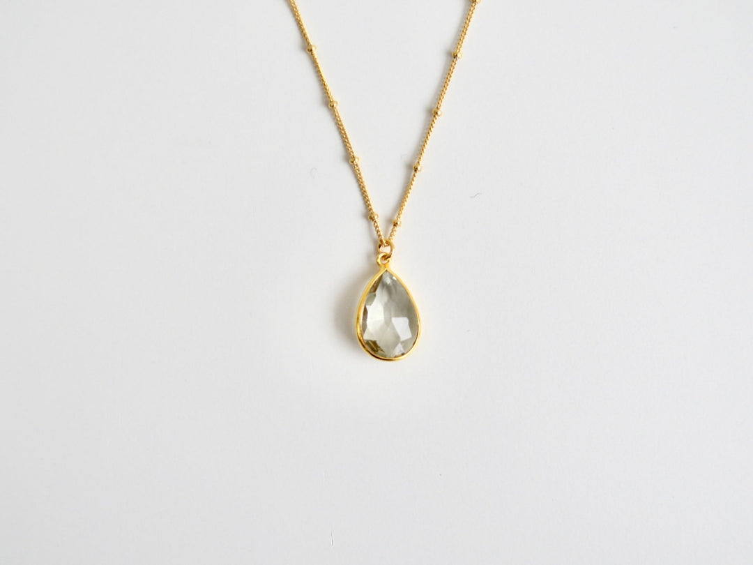 Delicate Drops: Satellite Kette Prasiolith | vergoldet, rosévergoldet, silber