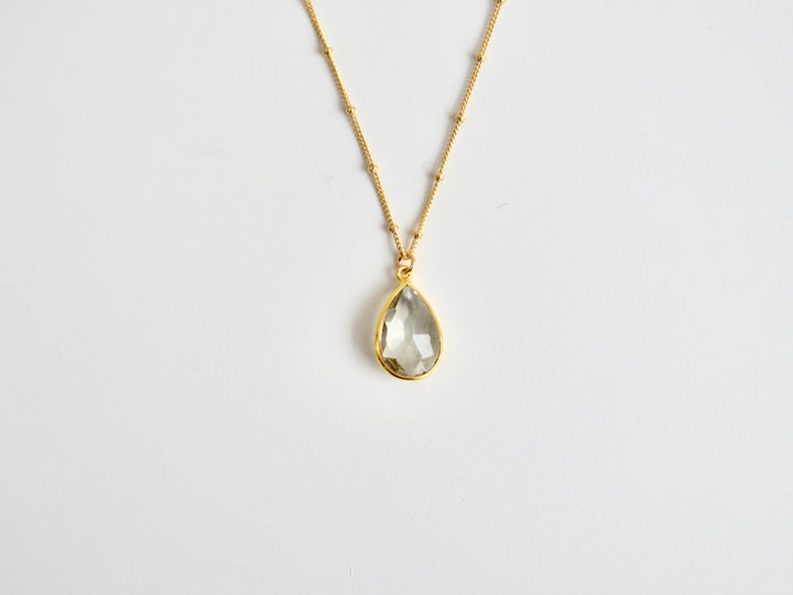 Delicate Drops: Satellite Kette Prasiolith | vergoldet, rosévergoldet, silber