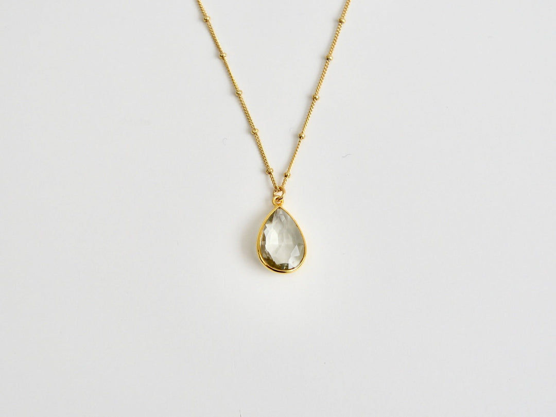 Delicate Drops: Satellite Kette Prasiolith | vergoldet, rosévergoldet, silber