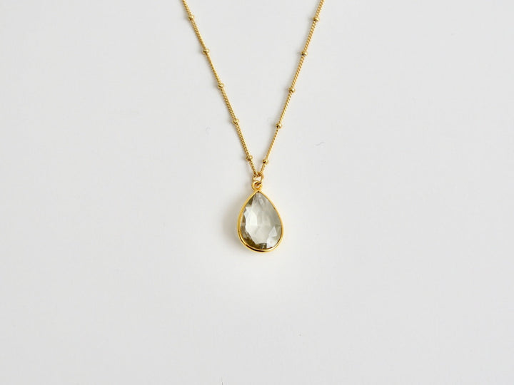 Delicate Drops: Satellite Kette Prasiolith | vergoldet, rosévergoldet, silber