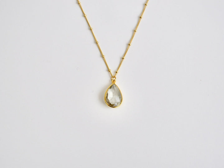 Delicate Drops: Satellite Kette Prasiolith | vergoldet, rosévergoldet, silber