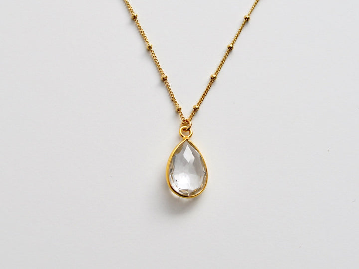 Delicate Drops: Satellite Kette Rock Crystal | vergoldet, rosévergoldet, silber