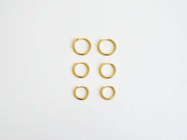Hoops Collection: Honeycomb Creolen | vergoldet