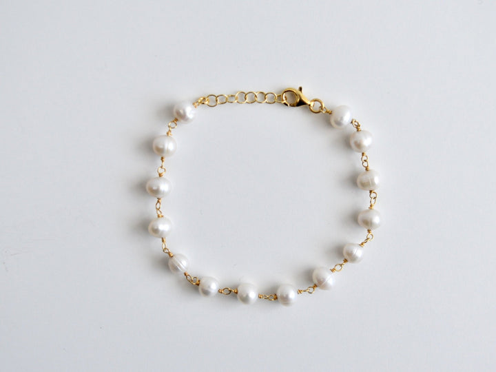 Natural Pearls: Edles Perlenarmband | vergoldet, silber