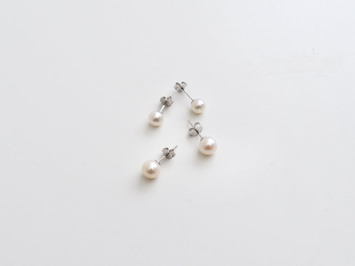 Natural Pearls: Perlen Ohrstecker 4, 5 oder 6mm  | vergoldet, silber