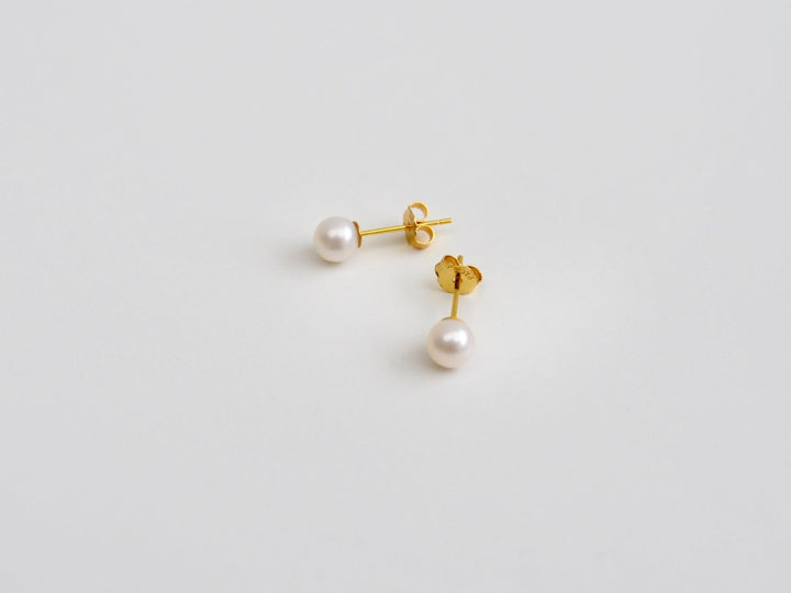 Natural Pearls: Perlen Ohrstecker 4, 5 oder 6mm  | vergoldet, silber