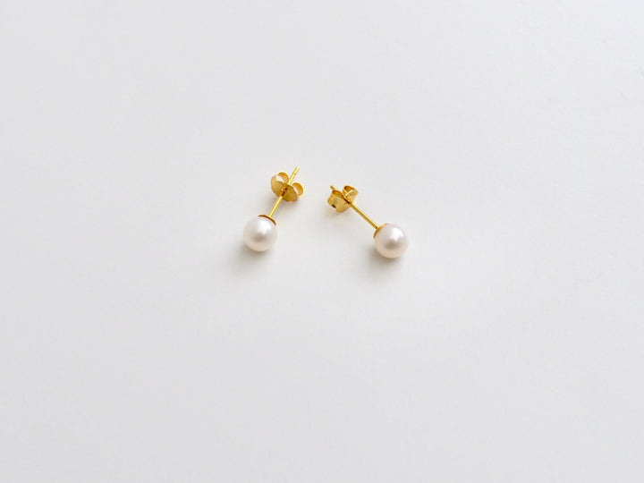 Natural Pearls: Perlen Ohrstecker 4, 5 oder 6mm  | vergoldet, silber