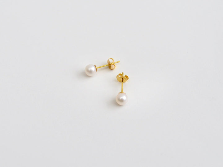 Natural Pearls: Perlen Ohrstecker 4, 5 oder 6mm  | vergoldet, silber