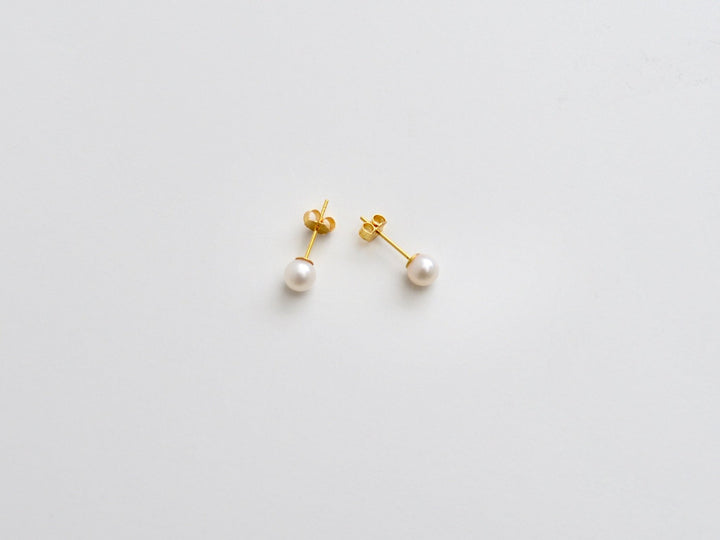 Natural Pearls: Perlen Ohrstecker 4, 5 oder 6mm  | vergoldet, silber