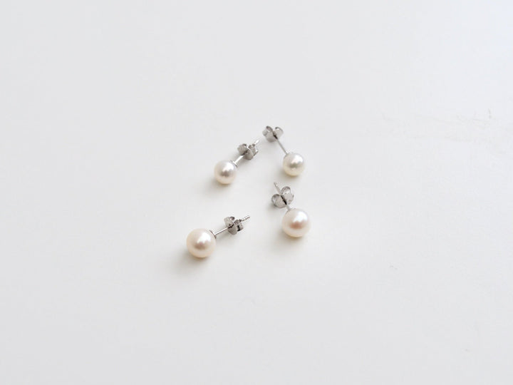 Natural Pearls: Perlen Ohrstecker 4, 5 oder 6mm  | vergoldet, silber