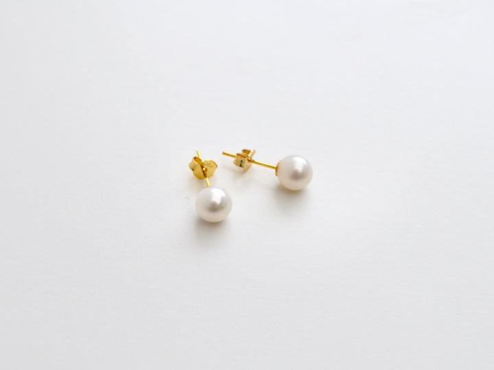 Natural Pearls: Perlen Ohrstecker 4, 5 oder 6mm  | vergoldet, silber