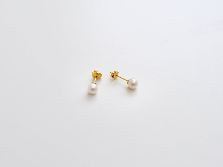 Natural Pearls: Perlen Ohrstecker 4, 5 oder 6mm  | vergoldet, silber