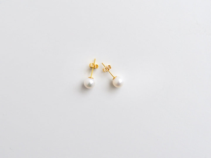 Natural Pearls: Perlen Ohrstecker 4, 5 oder 6mm  | vergoldet, silber