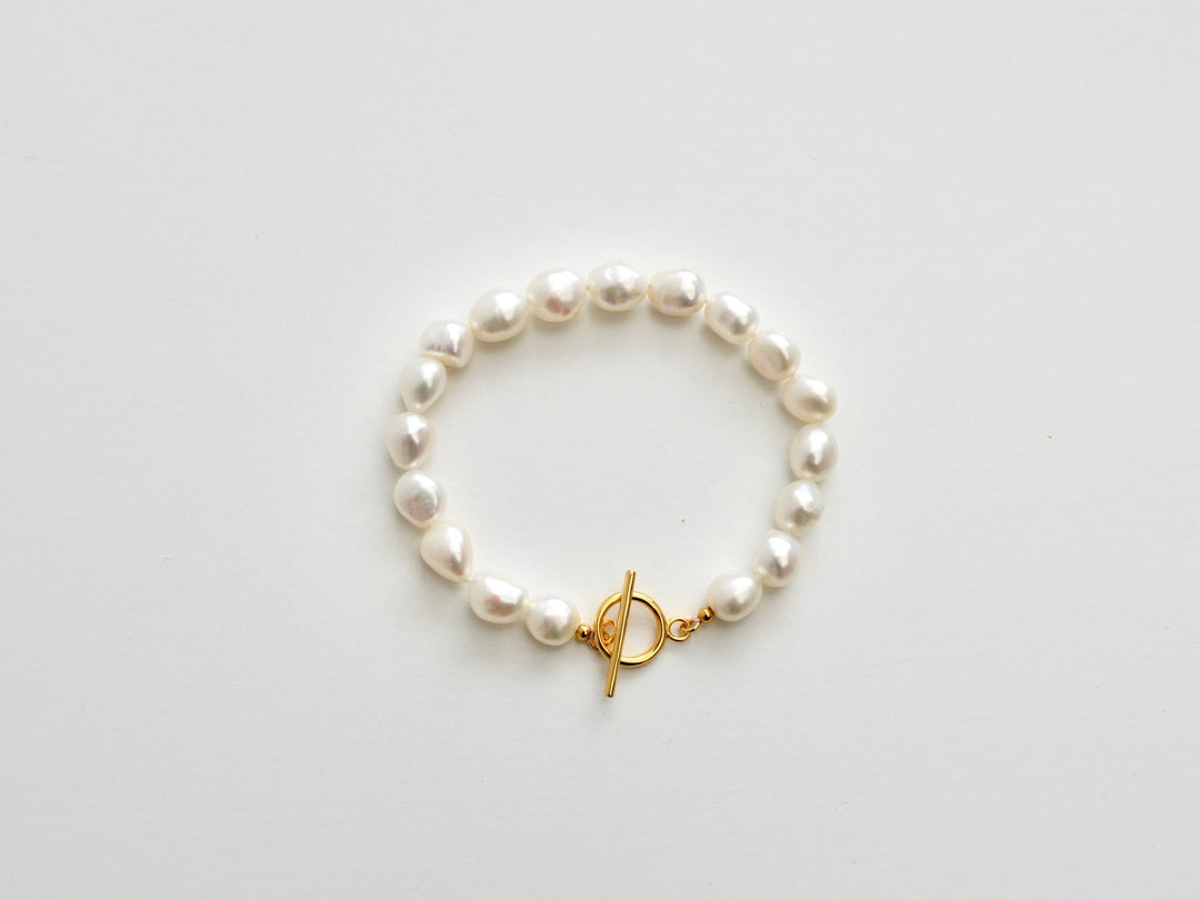 Pearl Collection: Perlenarmband Toggle Bracelet  | vergoldet