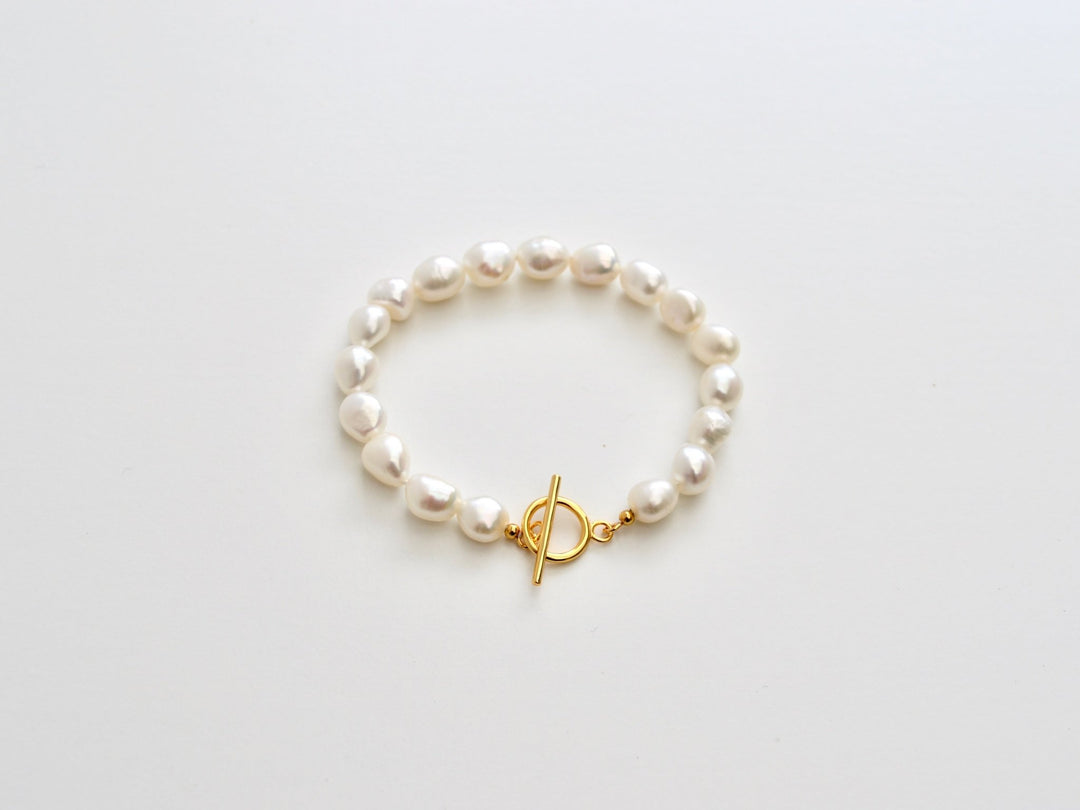 Pearl Collection: Perlenarmband Toggle Bracelet  | vergoldet