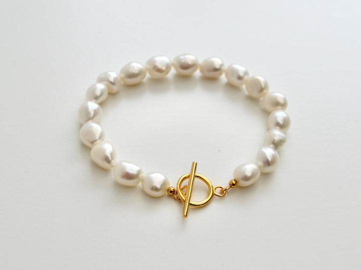 Pearl Collection: Perlenarmband Toggle Bracelet  | vergoldet